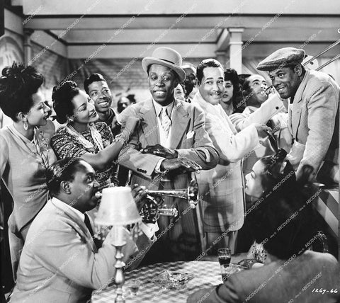 musicians Ford Washington Lee, John W Bubbles, Louis Armstrong, Duke Ellington - 1943 film Cabin in the Sky - 0431-016