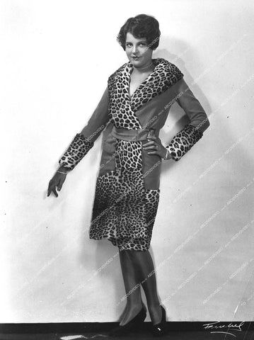 cute Sue Carol in leopard fur fashion circa 1929 - 0436-015