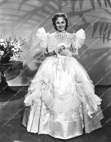 Olivia de Havilland portrait wardrobe dress and hand fan - 0440-026