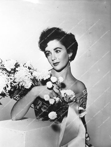 beautiful Elizabeth Taylor with flowers - 0445-015