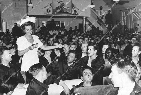 Jeanette MacDonald with military personnel (At Army Camp - USO show) - 0452-031