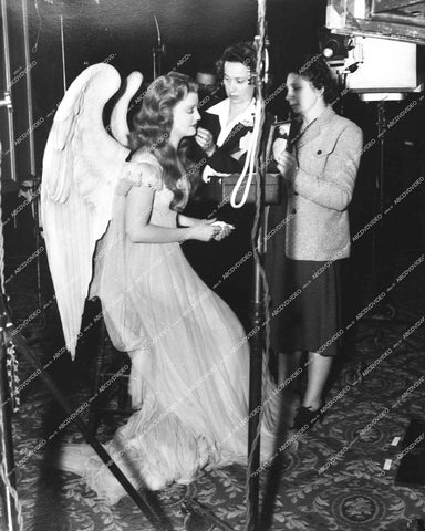 Jeanette MacDonald does makeup check behind the scenes - 1942 film I Married an Angel - 0453-033