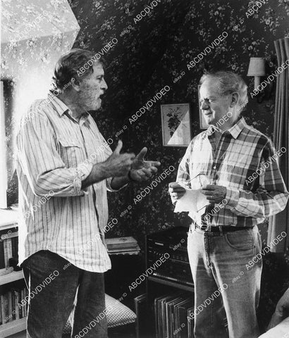 candid Burt Lancaster w director Daniel Petrie on set film Rocket Gibraltar - 11000-029