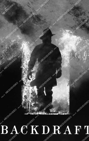 silhouette of fireman in burning building film Backdraft - 11002-036