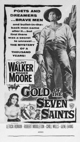 ad slick Clint Walker film Gold of the Seven Saints 12738-33