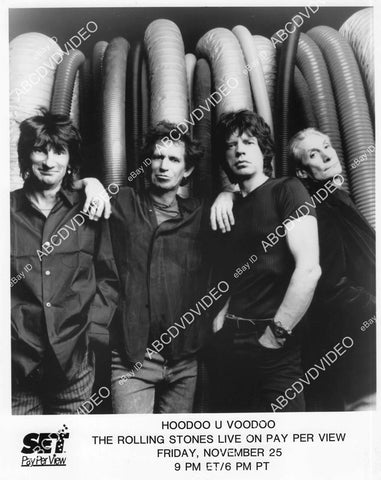 8b11-425 Mick Jagger Keith Richards Charlie Watts Ronnie Wood Rolling Stones TV pay per view 8b11-425