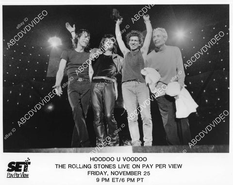 8b11-427 Mick Jagger Keith Richards Charlie Watts Ronnie Wood Rolling Stones TV pay per view 8b11-427