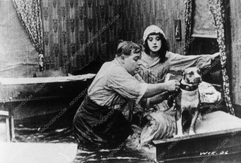 Fatty Arbuckle with pit bull terrier silent film scene 10265-06