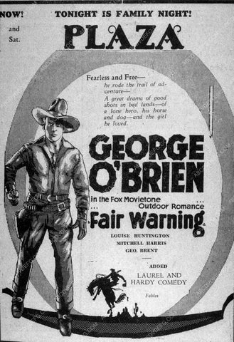 ad slick George O'Brien film Fair Warning 10307-05