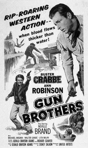ad slick Buster Crabbe film Gun Brothers 10307-10