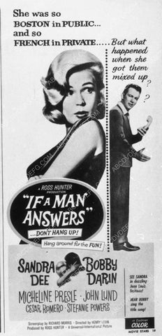 ad slick Sandra Dee Bobby Darin film If a Man Answers 10323-37