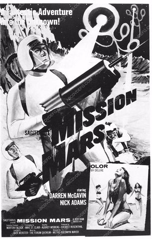 ad slick Darren McGavin Nick Adams sci-fi film Mission Mars 1209-21