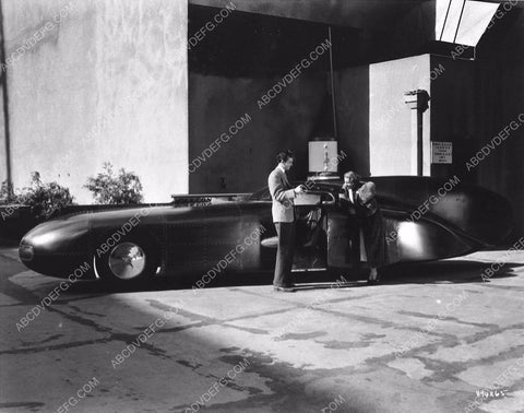 James Stewart Wendy Barrie w futuristic concept car automobile for film Speed 1270-24