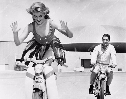 Ann-Margret and Elvis Presley on scooters and motorbike 1312-31