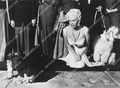 Jayne Mansfield watches Tony Randall fall in cement film Will Success Spoil Rock Hunter 1319-19