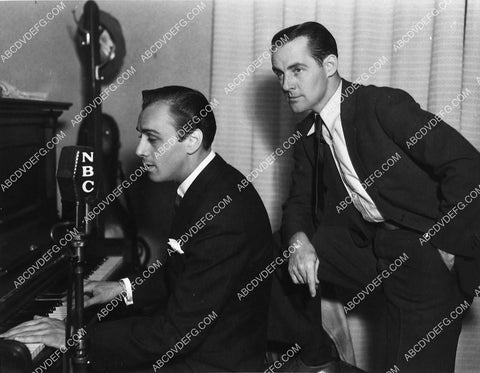 great candid Russ Columbo at the piano and NBC microphone and Jimmy Fidler 1368-06