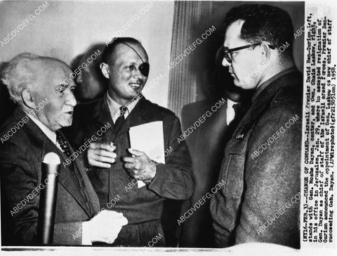 politics Israeli Prime Minister David Ben-Gurion and Moshe Dayan new appointments 1499-28