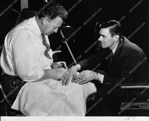 Colin Clive getting hand makeup on set film Mad Love 1593-14