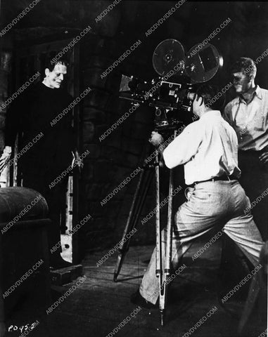 James Whale directing Boris Karloff in classic horror film Frankenstein 1593-31