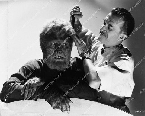 Lon Chaney Jr gets Wolf Man makeup from Jack Pierce 1625-30