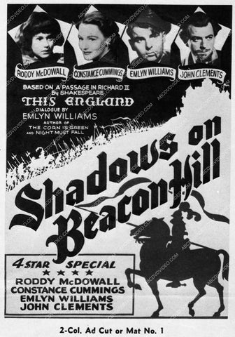 ad slick Roddy McDowall Constance Cummings film Shadows on Beacon Hill 1628-35