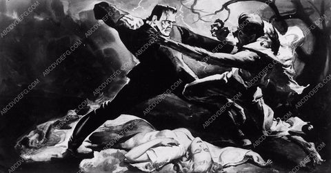 poster artwork no lettering Frankenstein Meets the Wolfman 1735-12
