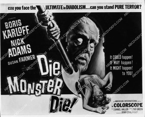 ad slick Boris Karloff film Die Monster Die 1807-09