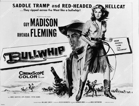 ad slick Guy Madison Rhonda Fleming film Bullwhip 1899-01