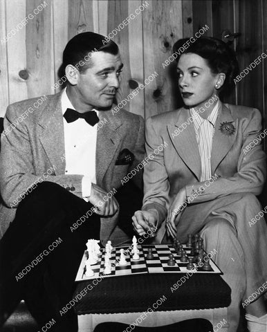 Clark Gable & Deborah Kerr play a game of chess between takes film The Hucksters 1909-34