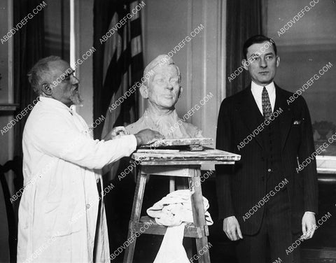 James J Walker Mayor of NYC poses for sculptor Enrico Glicenstein 1913-27