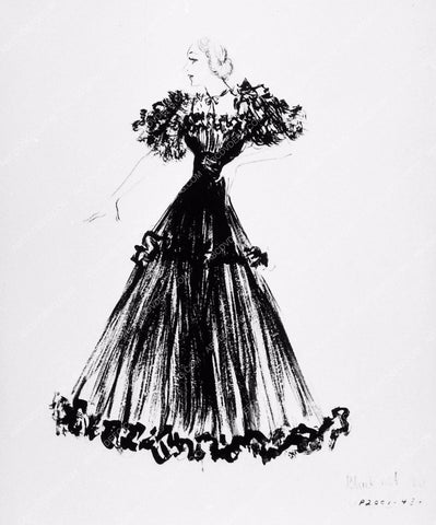 Edith Head wardrobe sketch Paulette Goddard The Ghost Breakers 1980-08