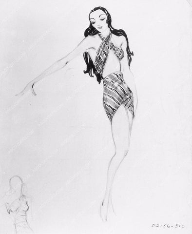 Edith Head wardrobe sketch Dorothy Lamour film Tropic Holiday 1980-09