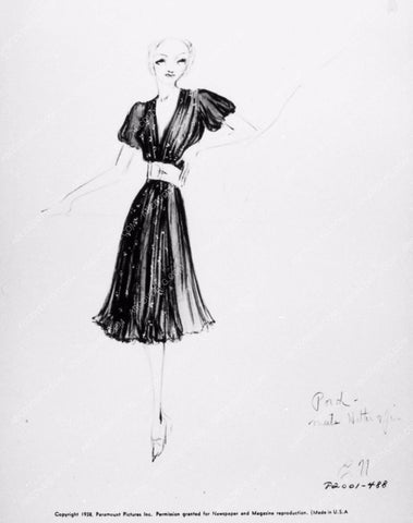 Claudette Colbert costume wardrobe sketch The Bride Comes Home 1980-12