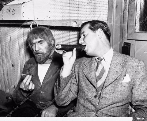 behind the scenes Son of Frankenstein with Bela Lugosi and giant cigar 2034-15