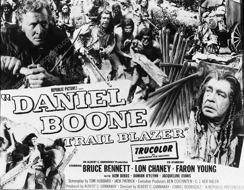 ad slick Lon Chaney Jr Bruce Bennett film Daniel Boone Trail Blazer 2053-01