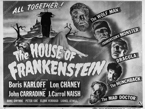 ad slick Boris Karloff film The house of Frankenstein 2053-34