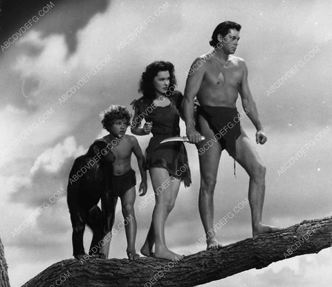 Johnny Sheffield Maureen O'Sullivan Johnny Weissmuller film Tarzan's Secret Treasure 2093b-07