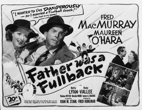 ad slick Maureen O'Hara Fred MacMurray film Father Was a Fullback 2111-02
