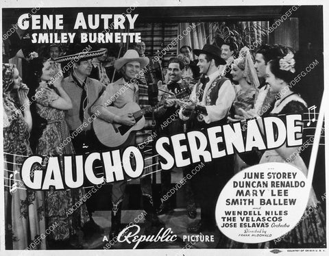 ad slick Gene Autry Smiley Burnette film Gaucho Serenade 2120-02