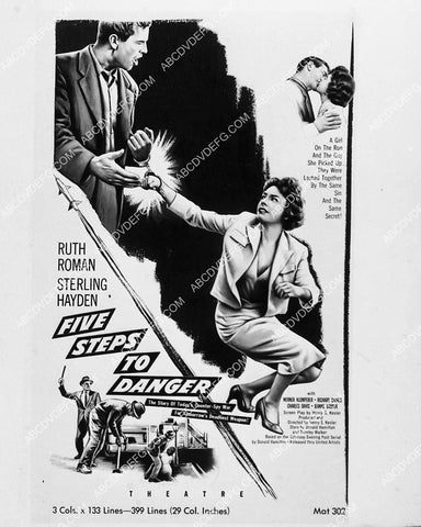 ad slick Sterling hayden Ruth Roman film Five Steps to Danger 2122-01