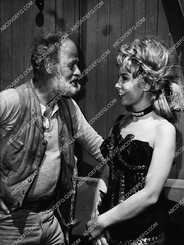 Paul Brinegar Barbara Eden candid on set TV Rawhide 2197-33