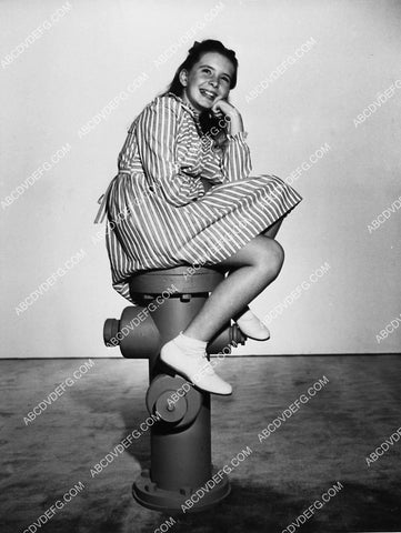 cute Margaret O'Brien sitting on a fire hydrant 2201-46