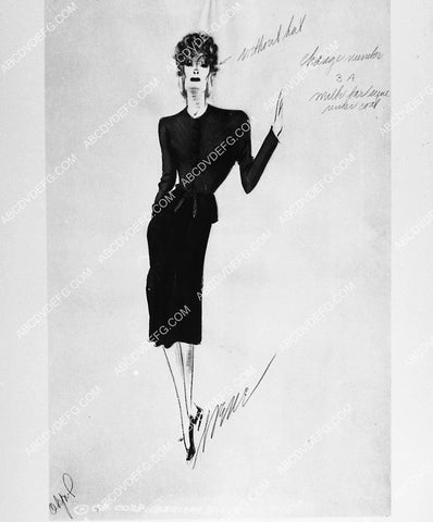 Columbia Studios wardrobe costume sketch by Irene for Marlene Dietrich film Lady Is Willing 2253-17