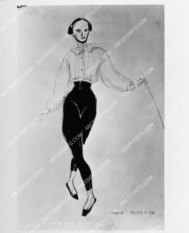 Columbia Studios wardrobe costume sketch by Ernst Dryden film The King Steps Out 2253-21