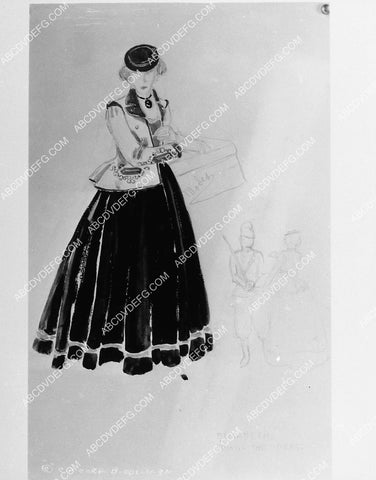 Columbia Studios wardrobe costume sketch by Ernst Dryden film The King Steps Out 2253-24