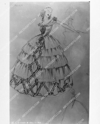 Columbia Studios wardrobe costume sketch by Ernst Dryden film The King Steps Out 2253-25