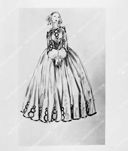 Columbia Studios wardrobe costume sketch by Ernst Dryden film The King Steps Out 2253-27