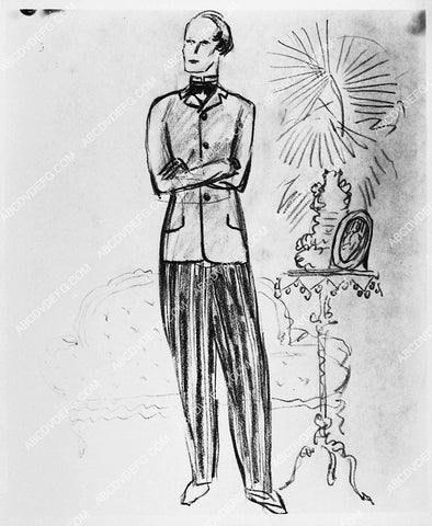 Columbia Studios wardrobe costume sketch by Ernst Dryden film The King Steps Out 2253-28