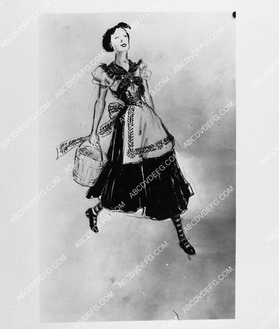Columbia Studios wardrobe costume sketch by Ernst Dryden film The King Steps Out 2253-32