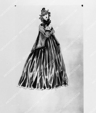 Columbia Studios wardrobe costume sketch by Ernst Dryden film The King Steps Out 2253-33